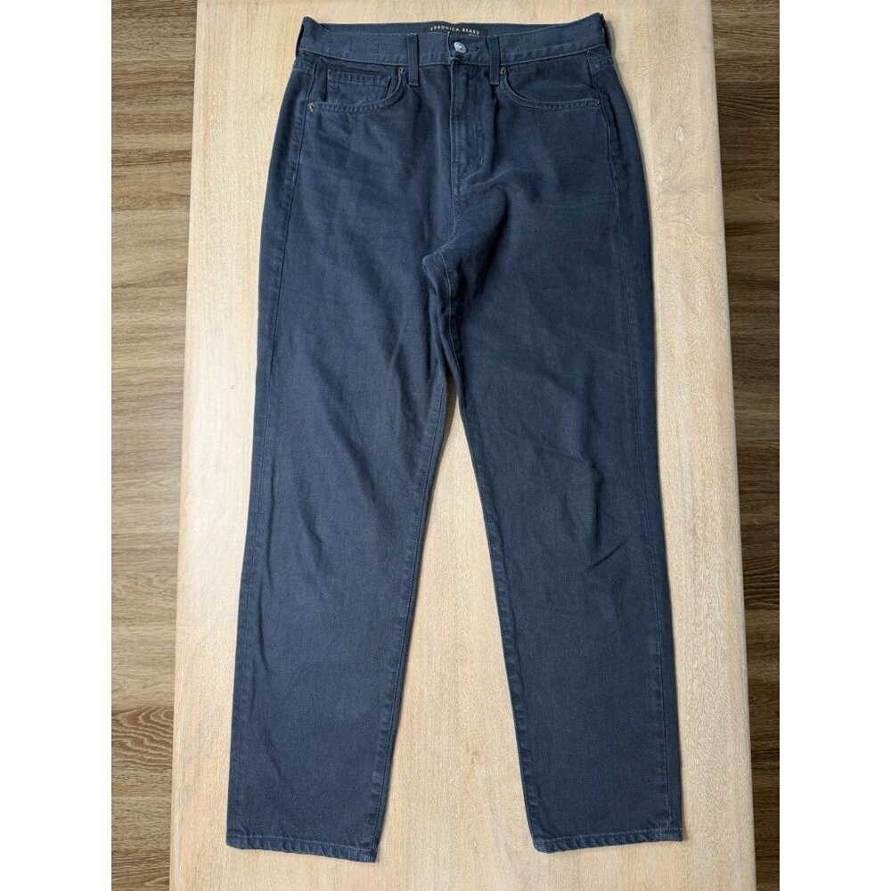 Veronica Beard Ryleigh Slim Straight Jeans Petrol Dark Wash Size 28